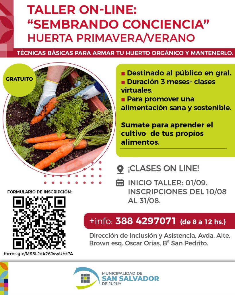 Taller de huertas familiares Sembrando Conciencia
